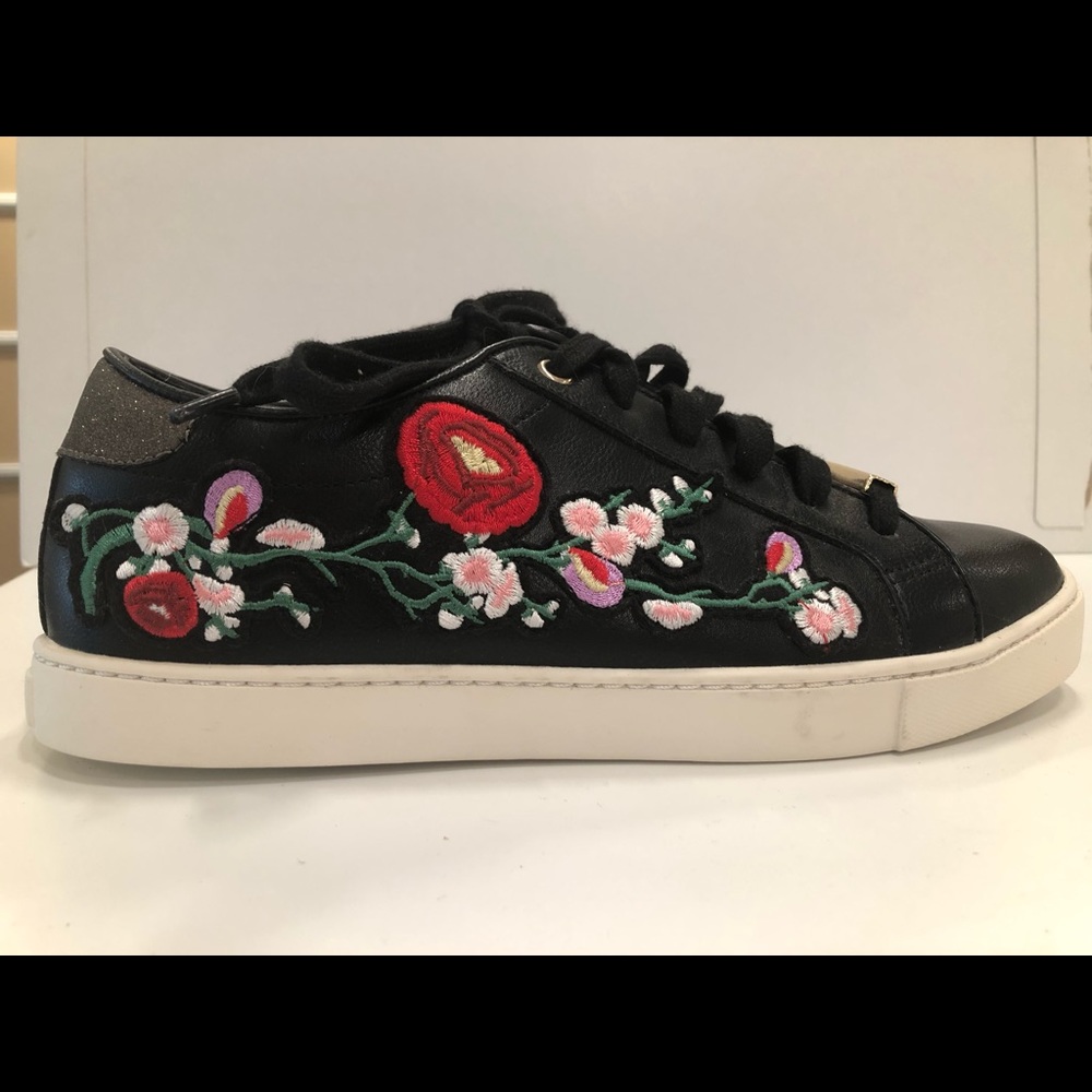 ALDO embroidered black sneakers.